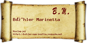 Böhler Marinetta névjegykártya